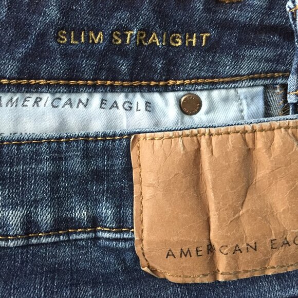 AMERICAN EAGELE Slim Straight denim jeans sz 32 x 34 - Picture 6 of 8